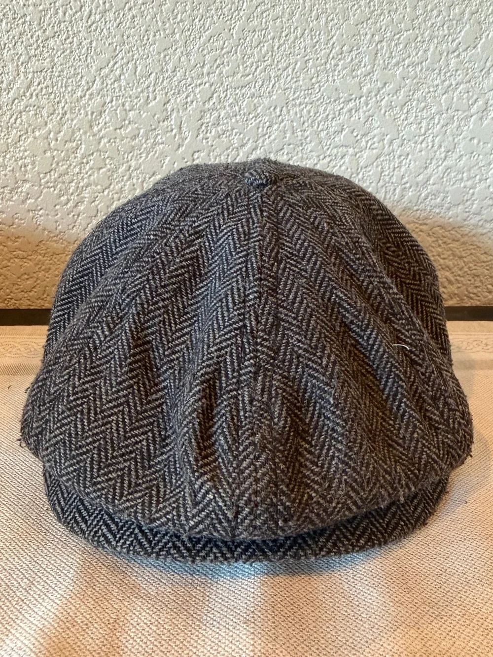 Brixton Gray Black Herringbone Brood Newsboy Cap
